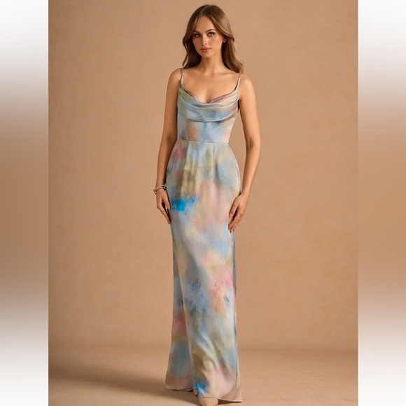Azazie Dresses & Skirts - AZAZIE AIMEE WATERCOLOR MAXI GOWN